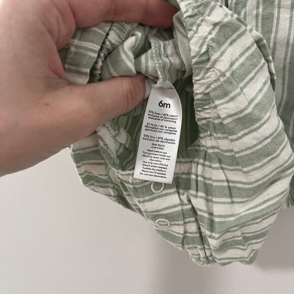 Carter's Baby Girls Green Stripe Onesie & Headband Bundle Size 6 Months - Picture 5 of 5